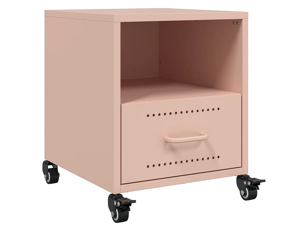 Tables de chevet 2 pcs rose 36x39x43,5 cm acier
