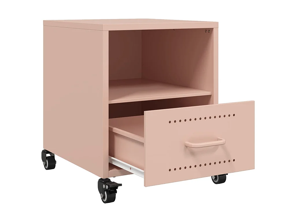 Tables de chevet 2 pcs rose 36x39x43,5 cm acier