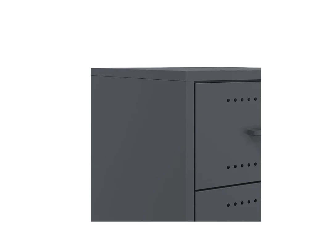 Tables de chevet 2 pcs anthracite 36x39x43,5 cm acier