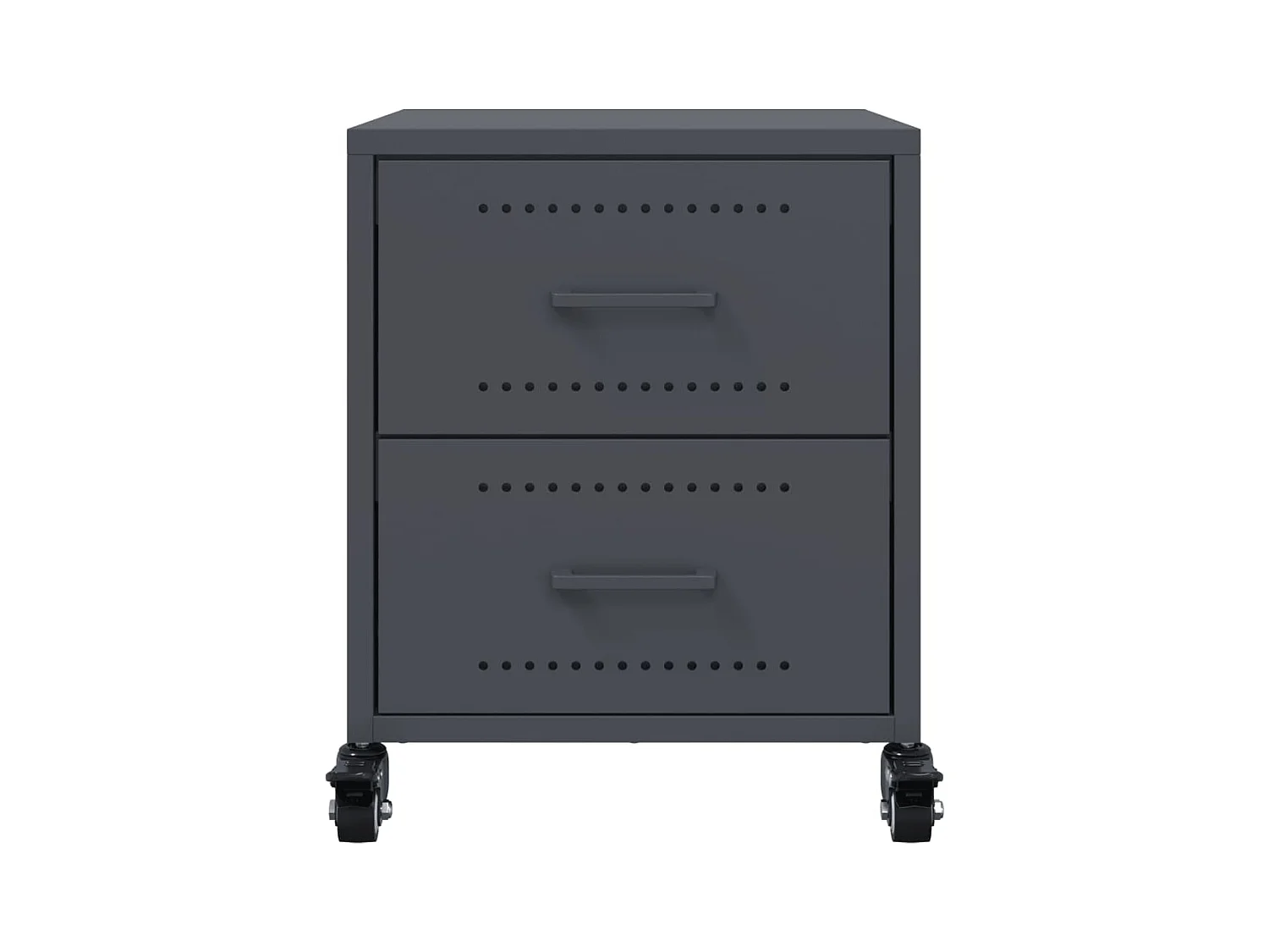 Tables de chevet 2 pcs anthracite 36x39x43,5 cm acier