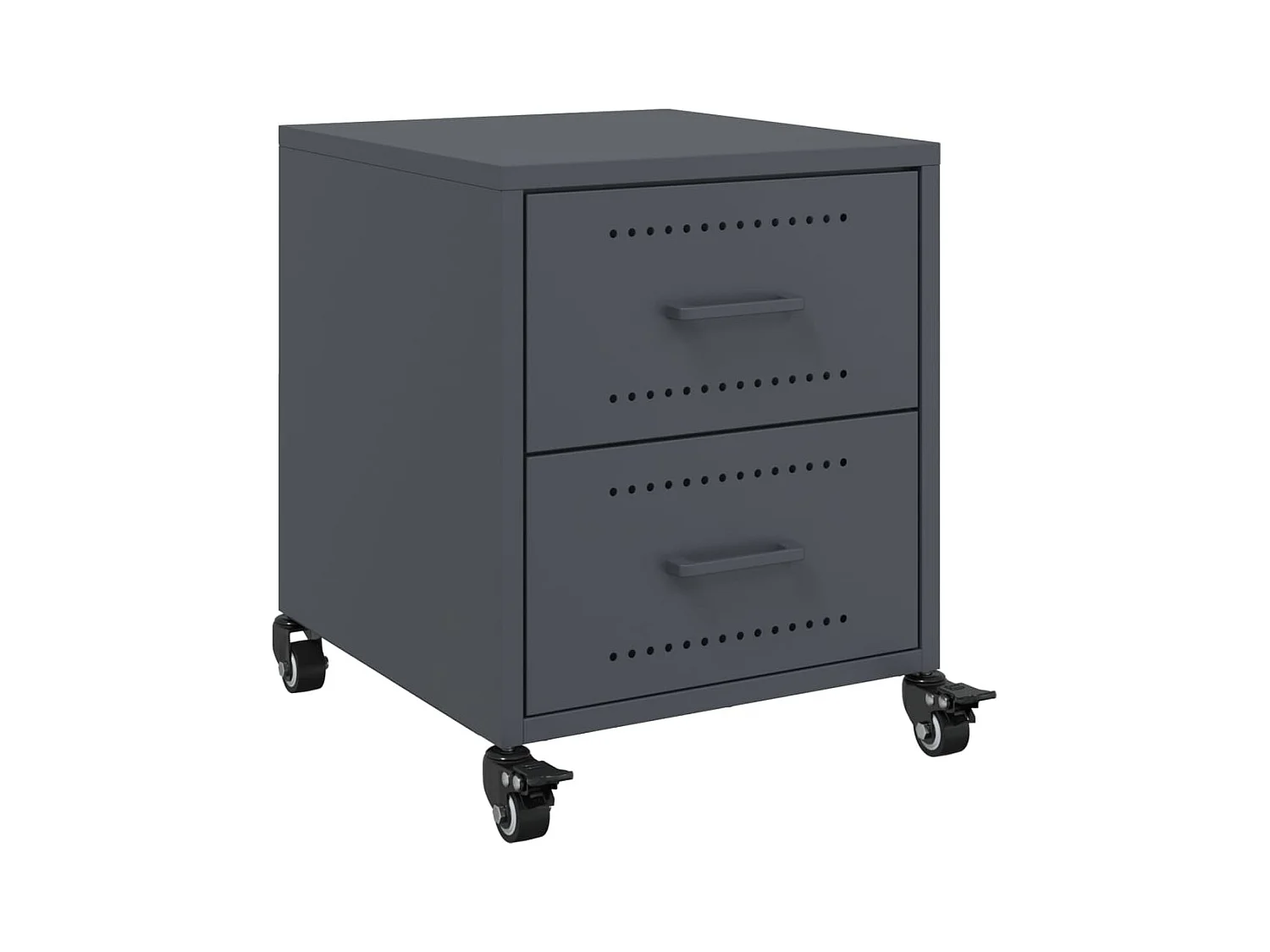 Tables de chevet 2 pcs anthracite 36x39x43,5 cm acier