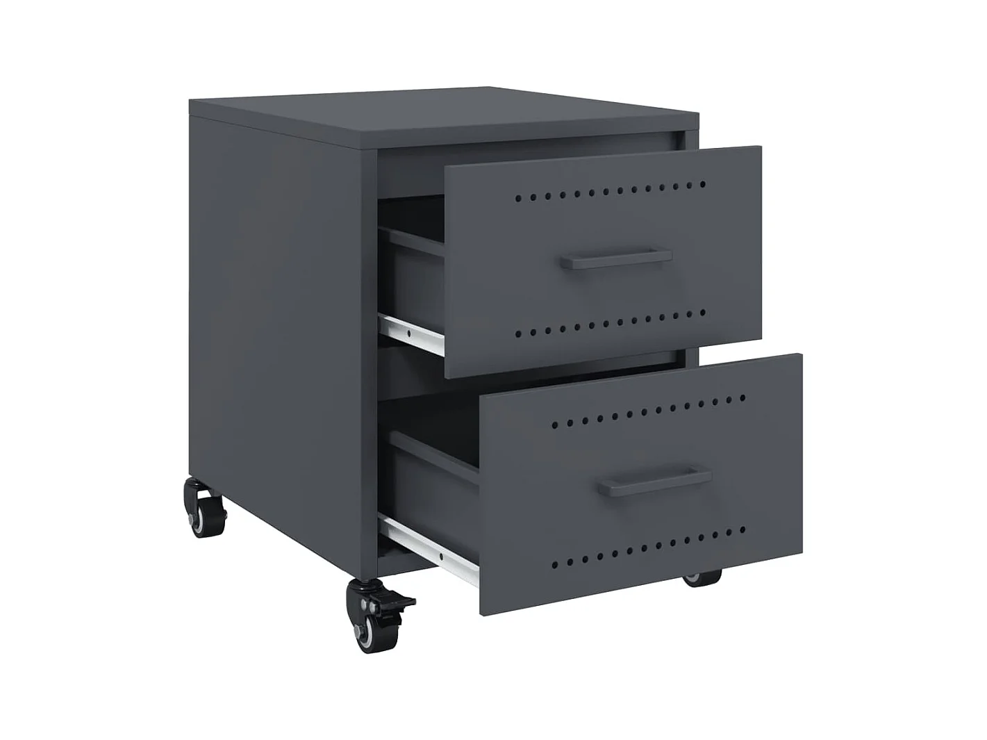 Tables de chevet 2 pcs anthracite 36x39x43,5 cm acier