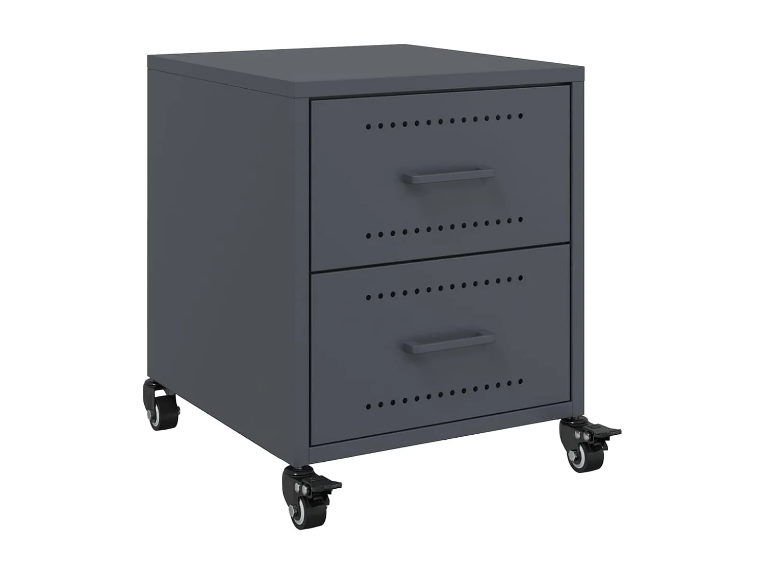 Tables de chevet 2 pcs anthracite 36x39x43,5 cm acier