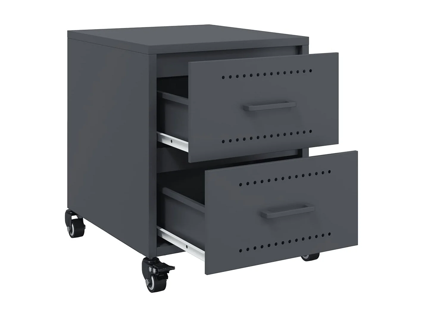 Tables de chevet 2 pcs anthracite 36x39x43,5 cm acier
