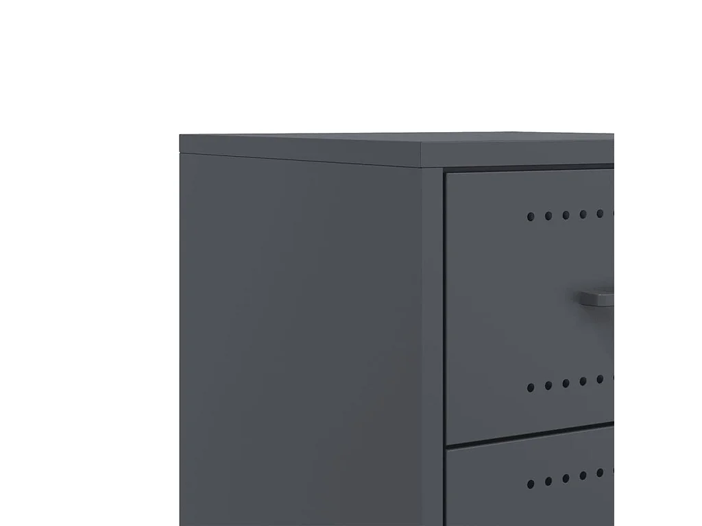 Tables de chevet 2 pcs anthracite 36x39x43,5 cm acier