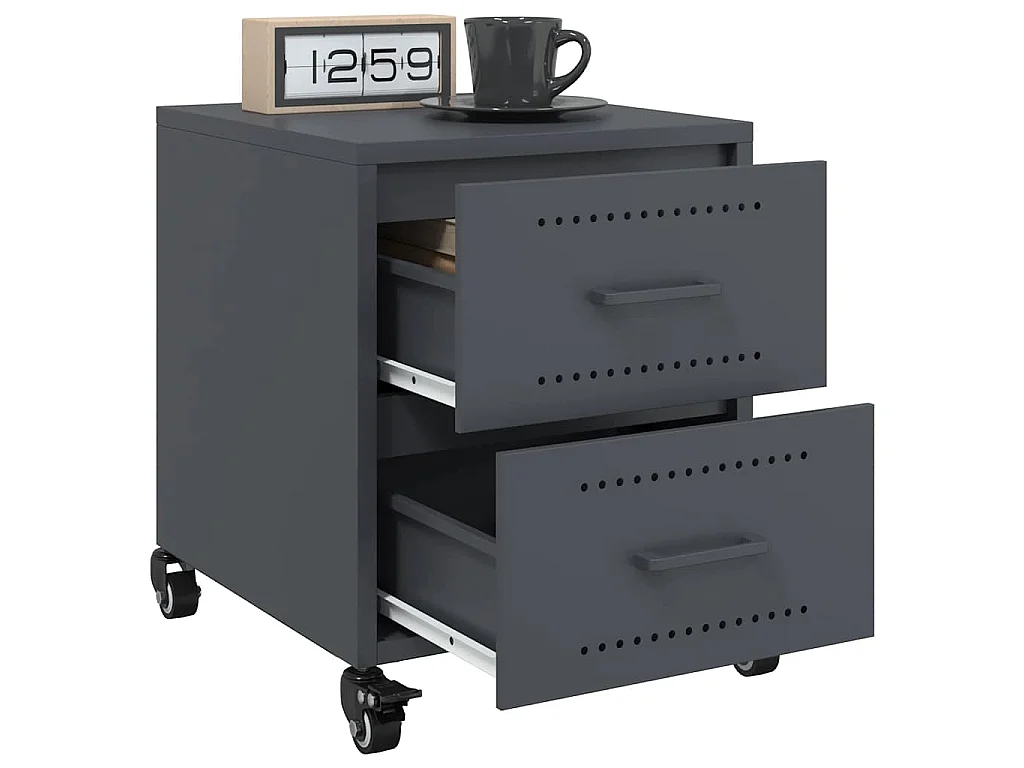 Comodini 2 pz Antracite 36x39x43,5 cm in Acciaio