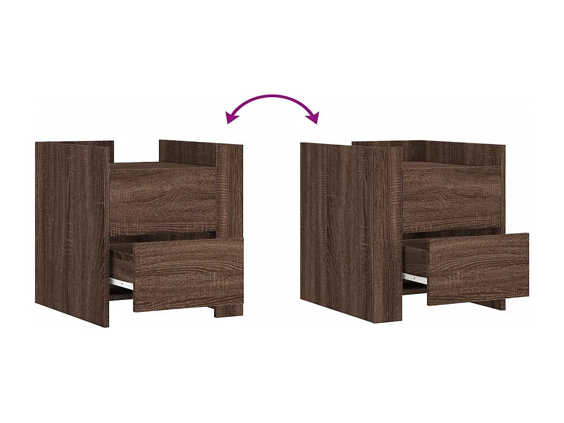 Table de chevet chêne marron 45x50x50 cm bois d’ingénierie