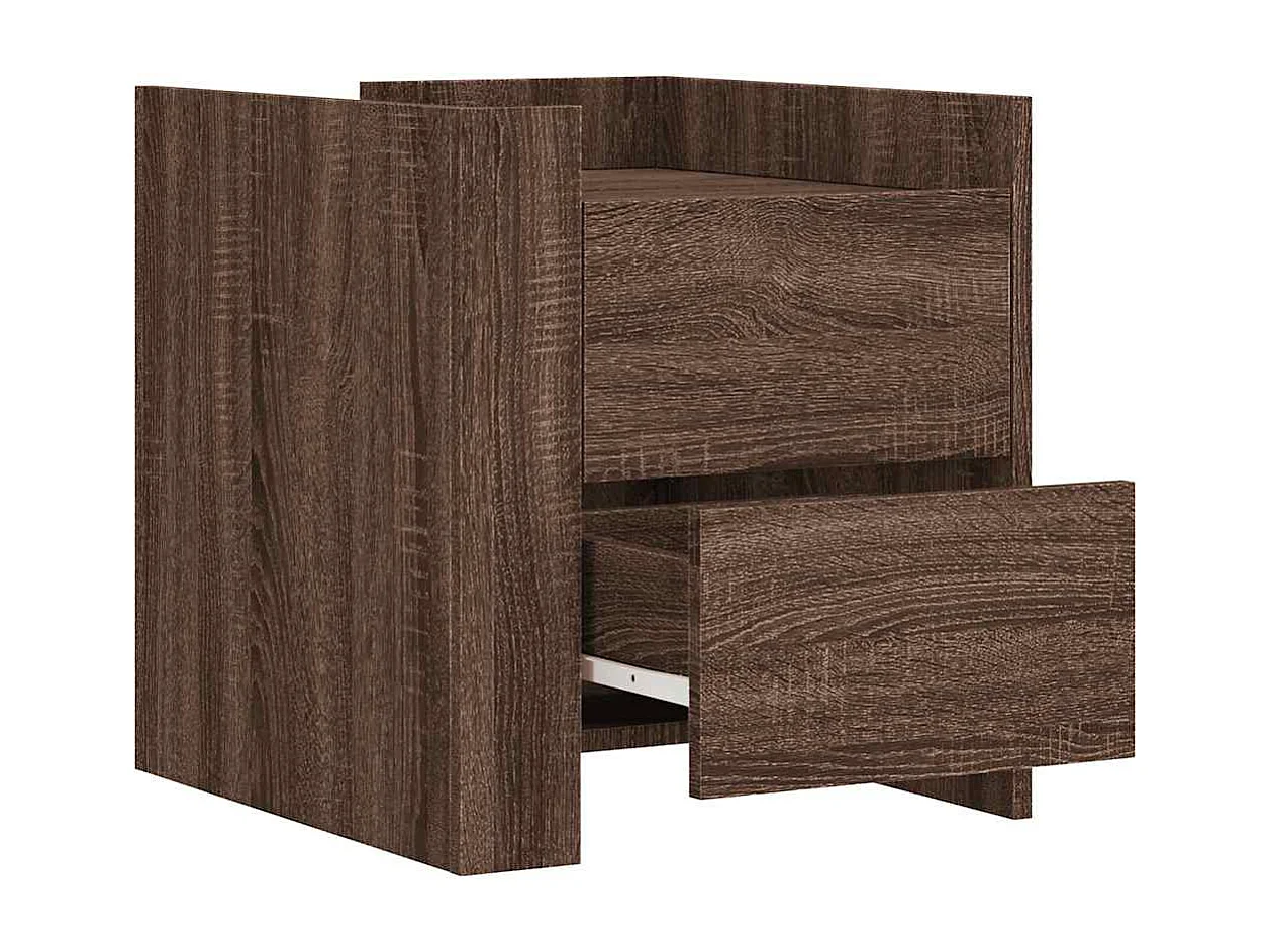 Nachttisch Braun Eichen-Optik 45x50x50 cm Holzwerkstoff