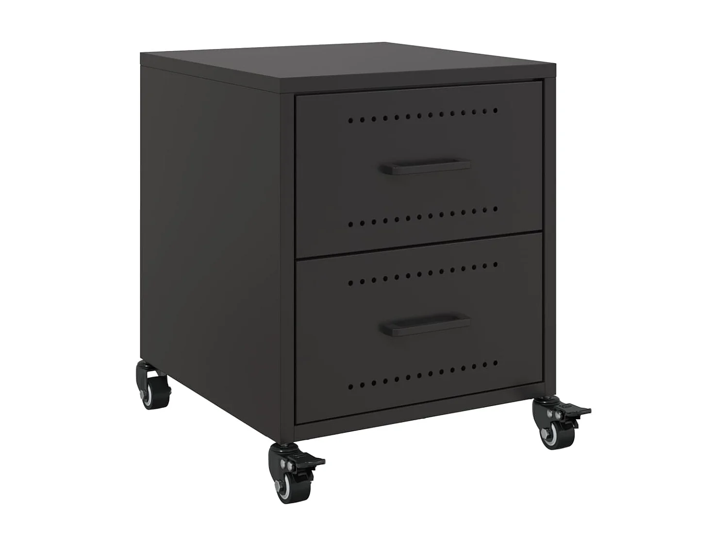 Tables de chevet 2 pcs noir 36x39x43,5 cm acier