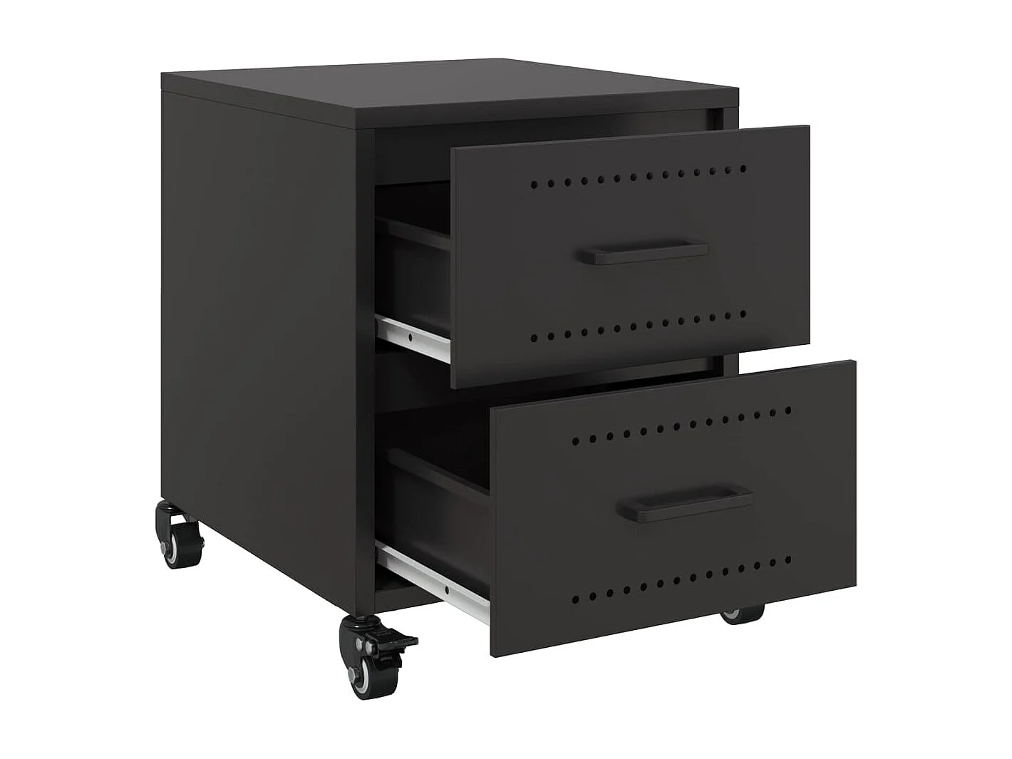 Tables de chevet 2 pcs noir 36x39x43,5 cm acier