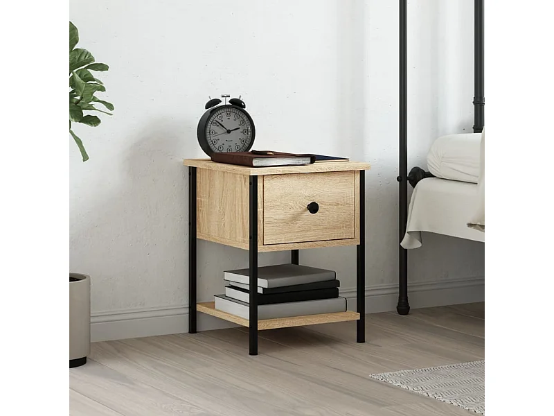 Table de chevet chêne sonoma 34x35,5x45 cm bois d'ingénierie