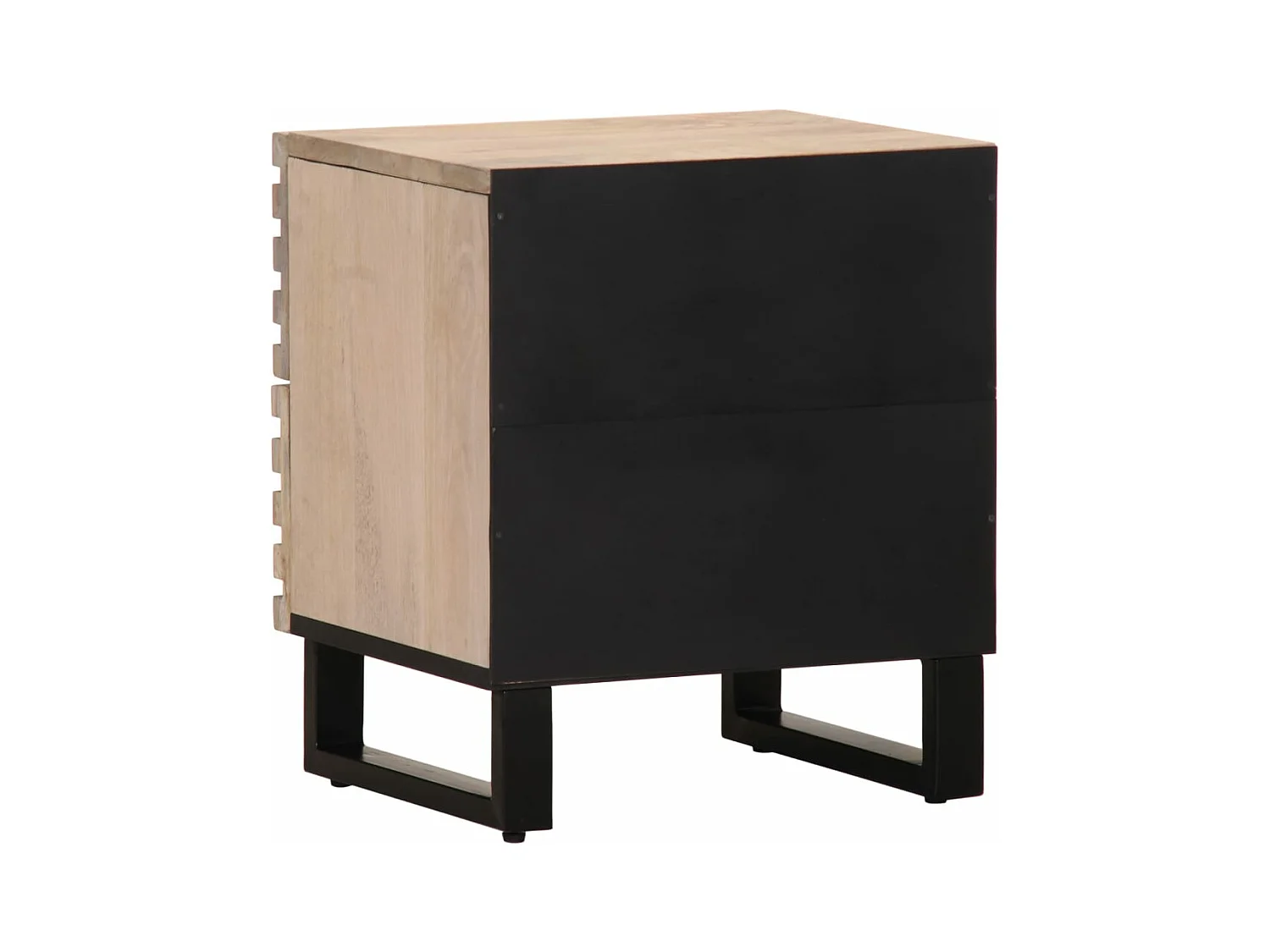 Comodino 40x34x46 cm in Legno Massello di Mango Sbiancato