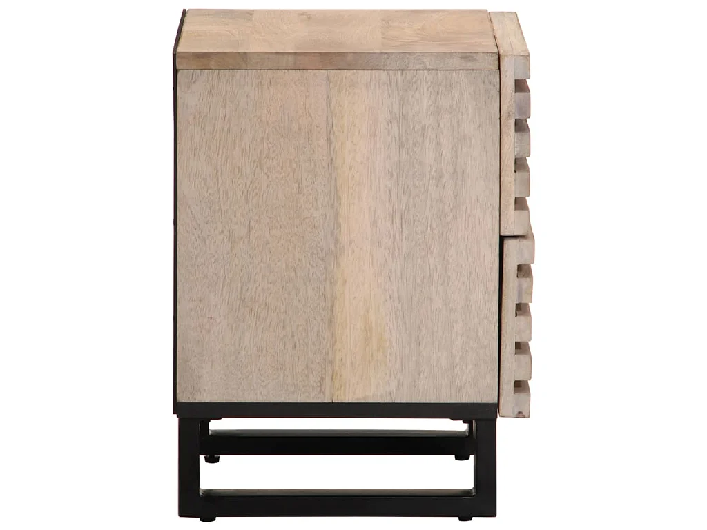 Nachttisch 40x34x46 cm Gebleichtes Massivholz Mango