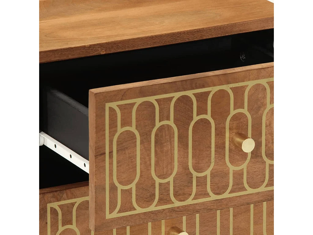 Nachtkastjes 2 st 40x33x46 cm massief mangohout