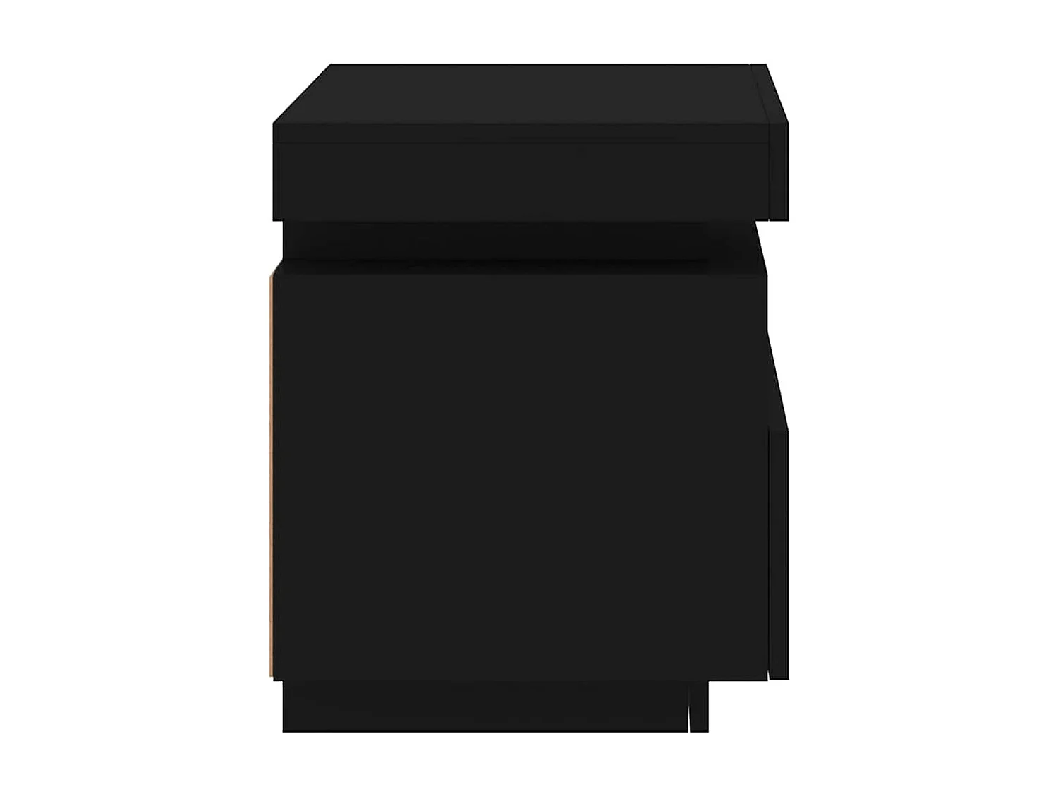 Mesita de noche con luces LED negra 40x39x48,5 cm