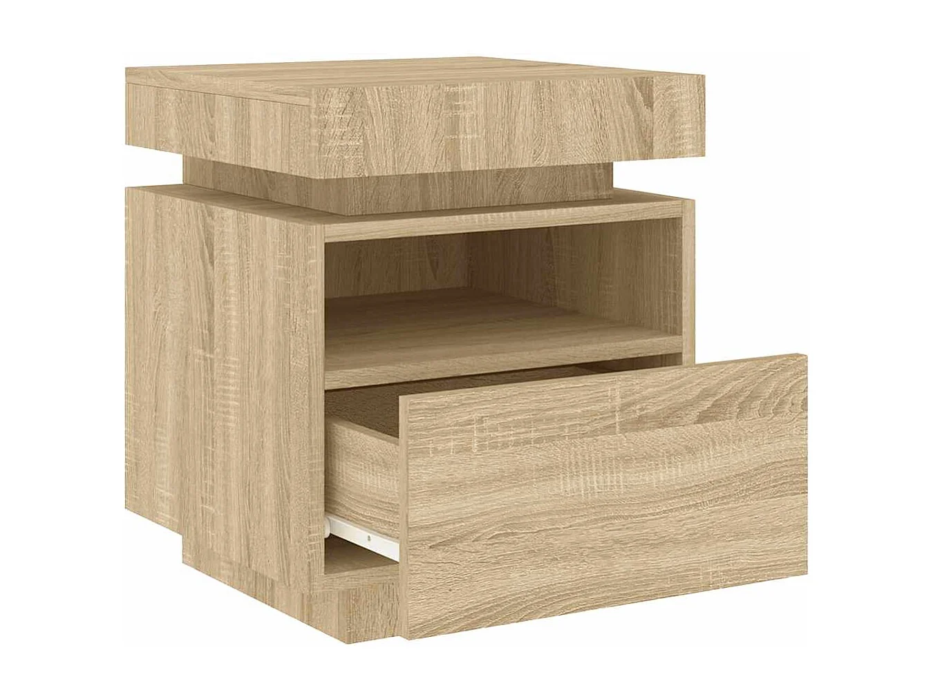 Mesa de cabeceira com luzes LED 40x39x48,5 cm carvalho sonoma