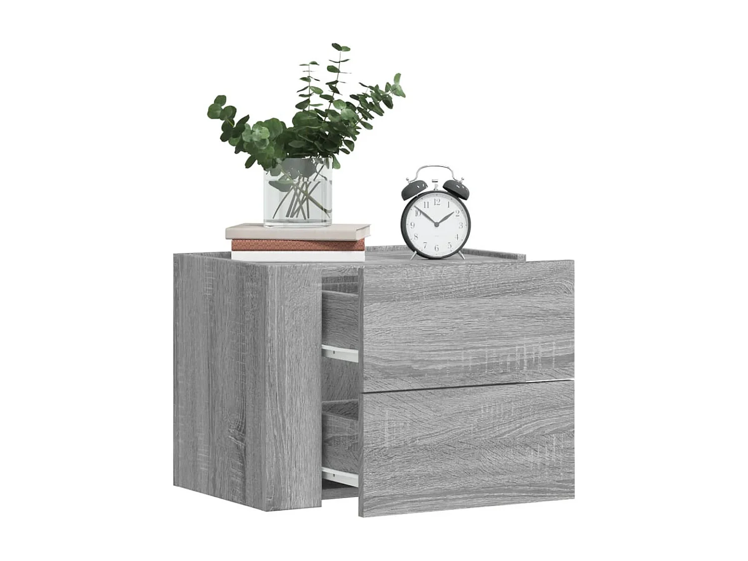 Mesas de cabeceira de parede 2 pcs 45x30x35 cm cinzento sonoma