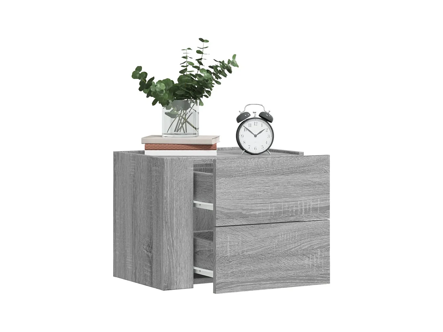 Comodini a Muro 2 pz Grigio Sonoma 45x30x35 cm
