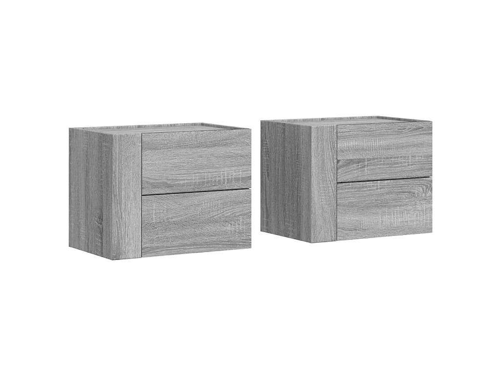 Tables de chevet murales 2 pcs sonoma gris 45x30x35 cm