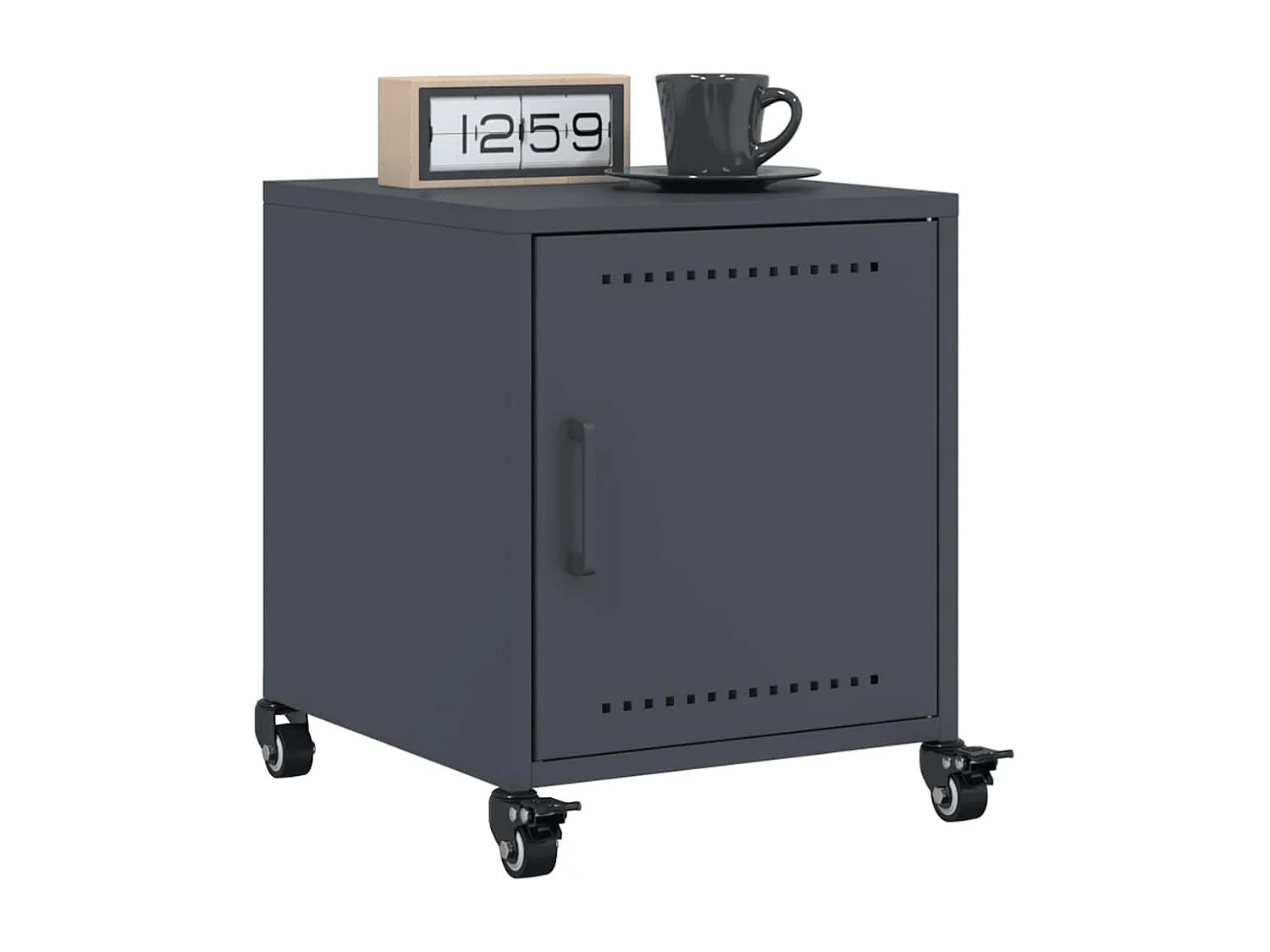 Tables de chevet 2 pcs anthracite 36x39x43,5 cm acier