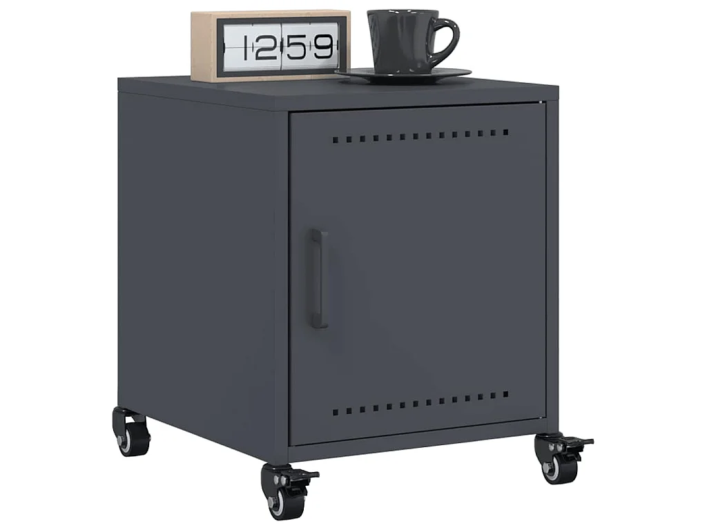 Tables de chevet 2 pcs anthracite 36x39x43,5 cm acier
