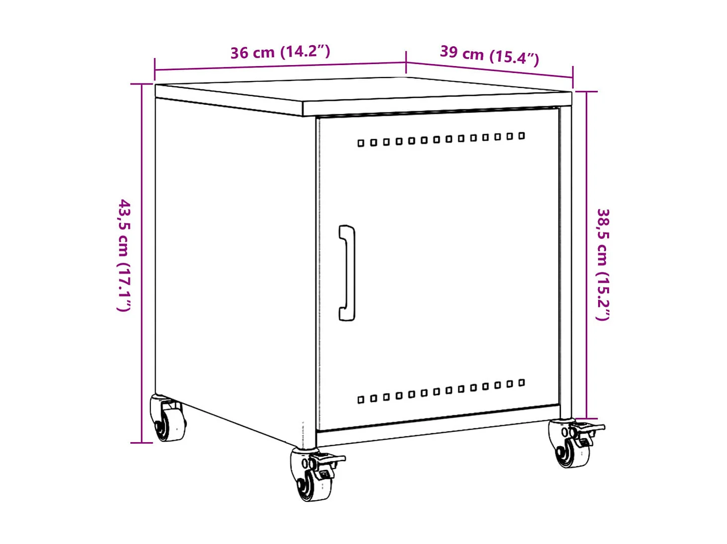 Nachttische 2 Stk. Schwarz 36x39x43,5 cm Stahl