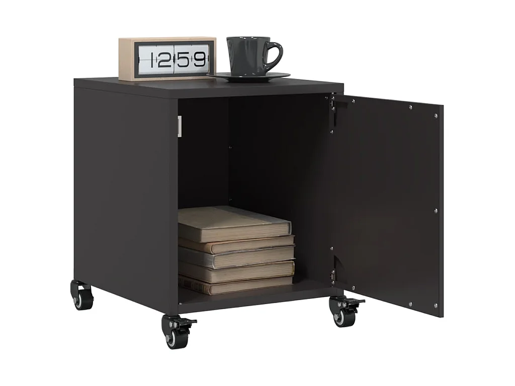Tables de chevet 2 pcs noir 36x39x43,5 cm acier