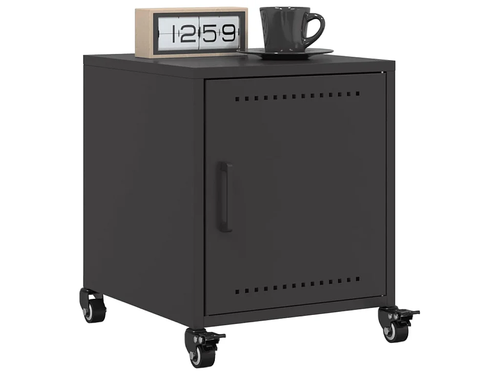 Tables de chevet 2 pcs noir 36x39x43,5 cm acier