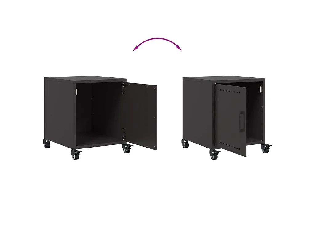 Tables de chevet 2 pcs noir 36x39x43,5 cm acier