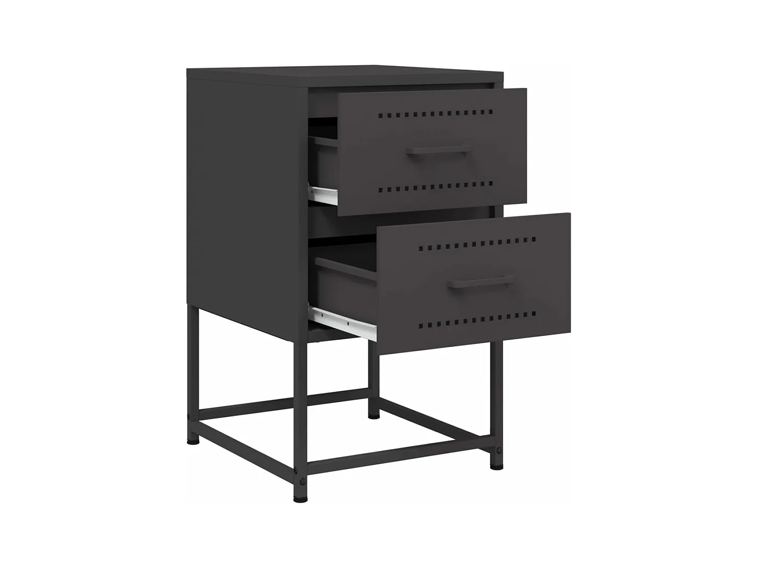 Table de chevet noir 36x39x60,5 cm acier