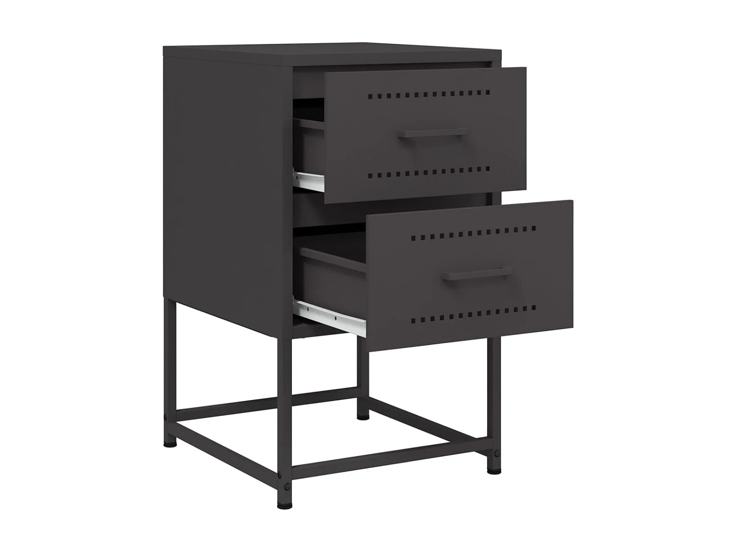 Table de chevet noir 36x39x60,5 cm acier
