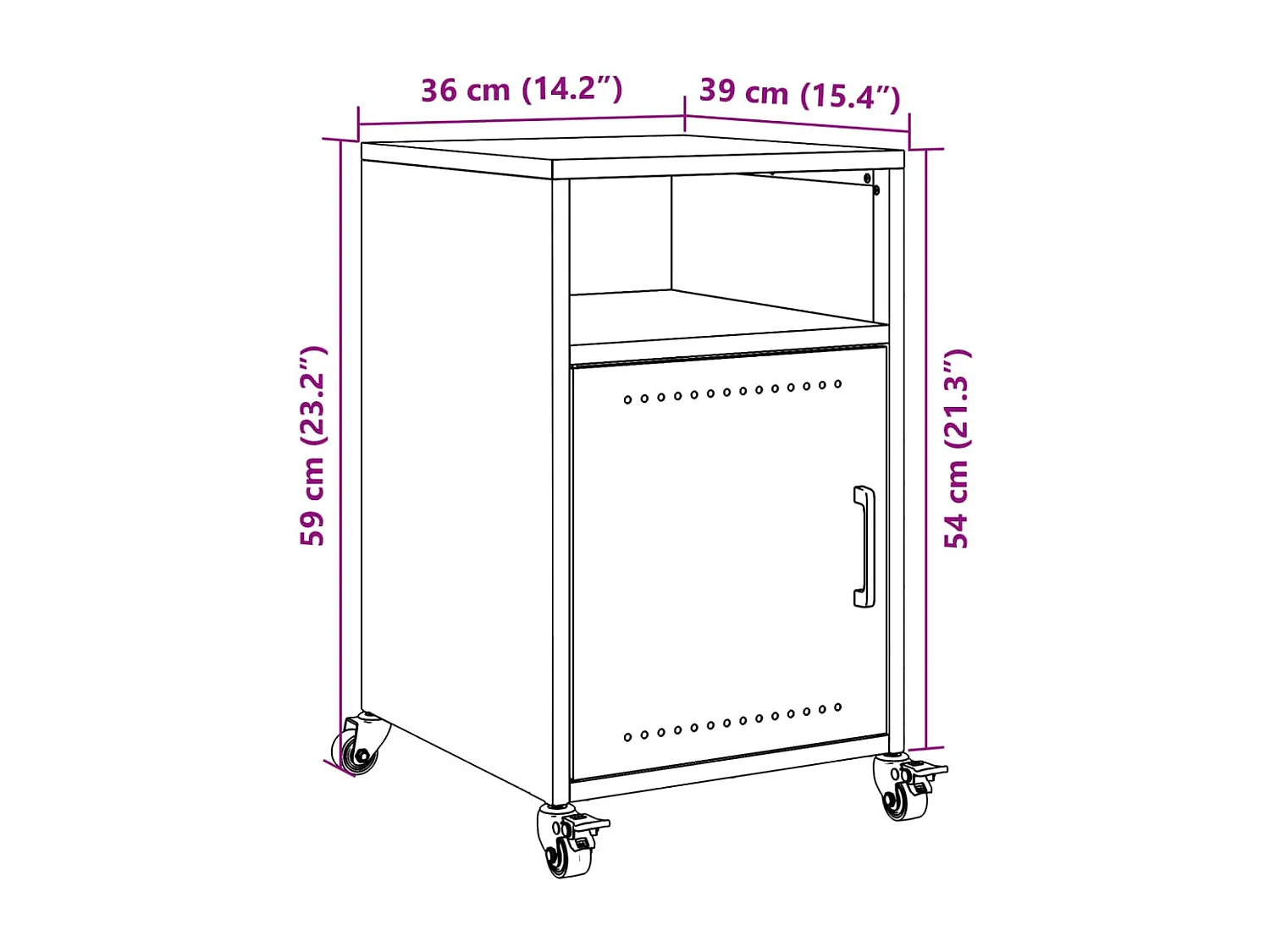 Nachtkastjes 2 st 36x39x59 cm staal mosterdgeel