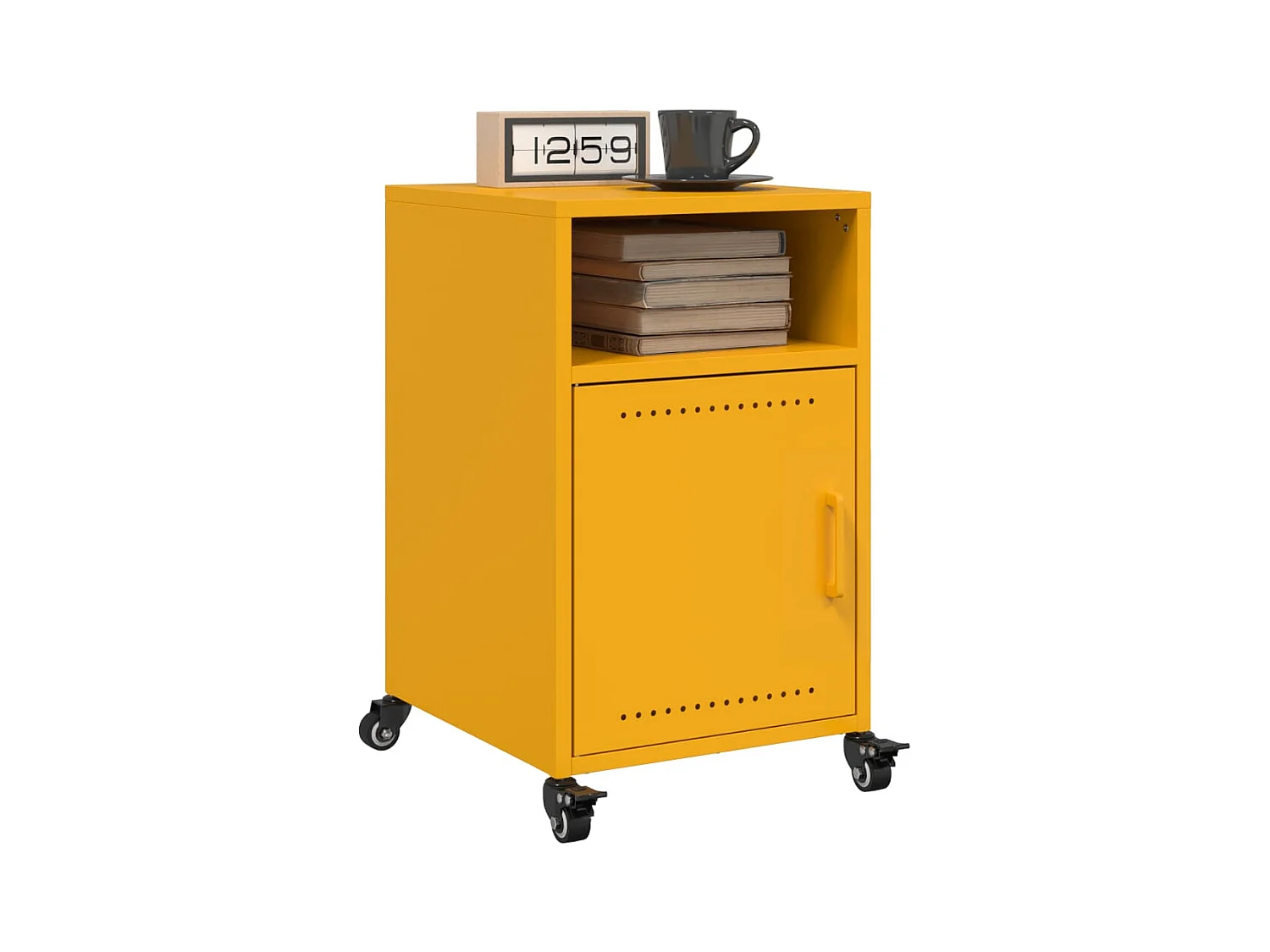 Tables de chevet 2 pcs jaune moutarde 36x39x59 cm acier