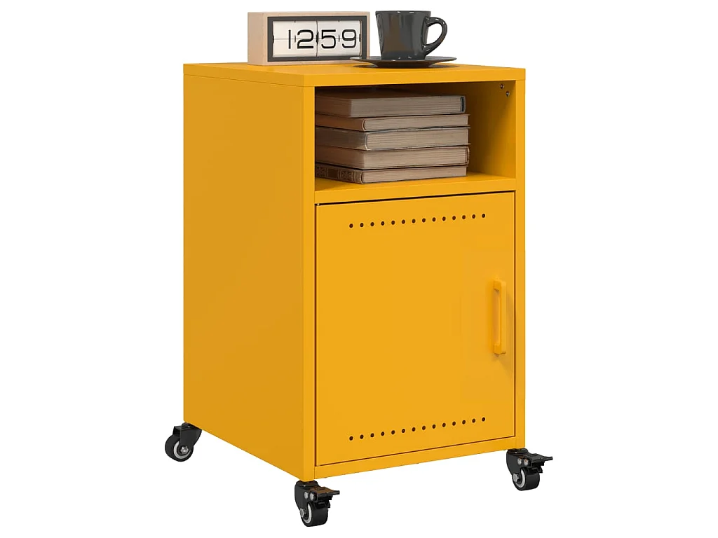 Tables de chevet 2 pcs jaune moutarde 36x39x59 cm acier