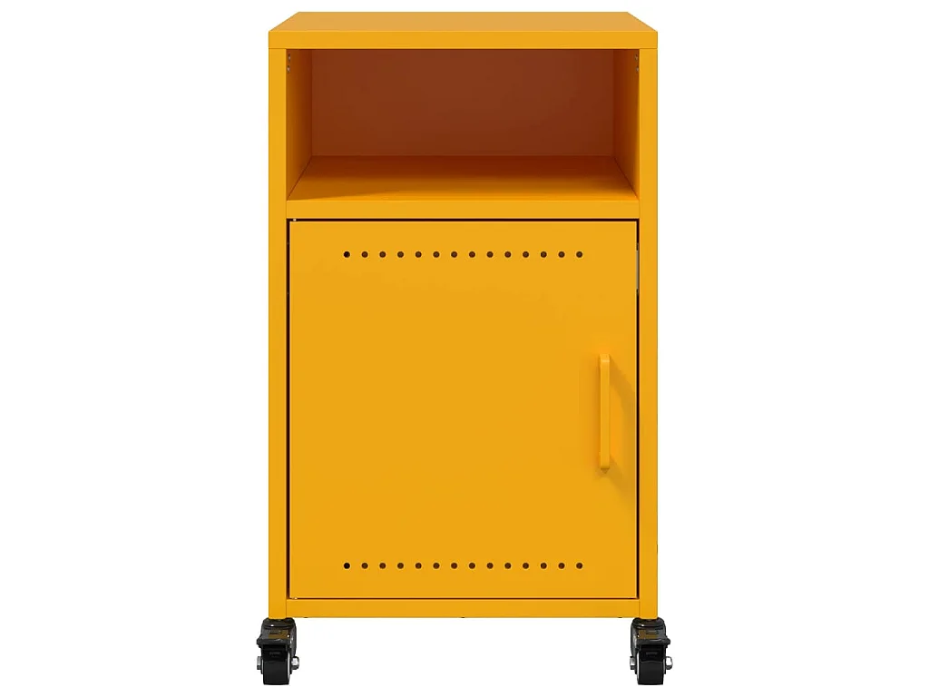 Tables de chevet 2 pcs jaune moutarde 36x39x59 cm acier