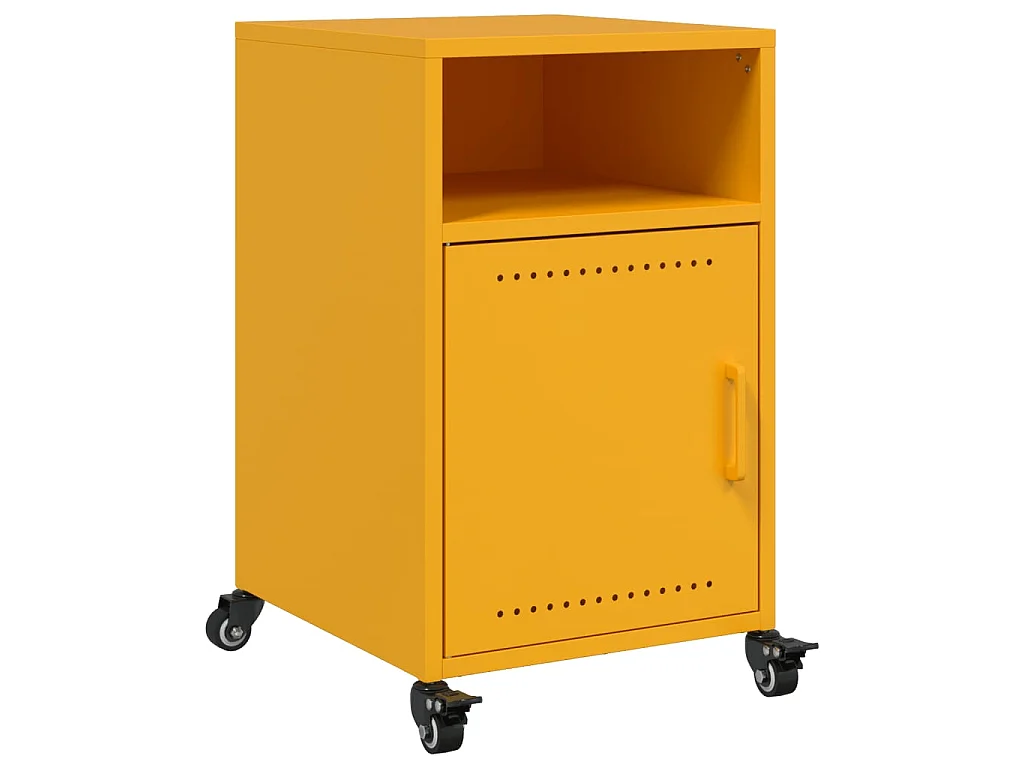 Tables de chevet 2 pcs jaune moutarde 36x39x59 cm acier