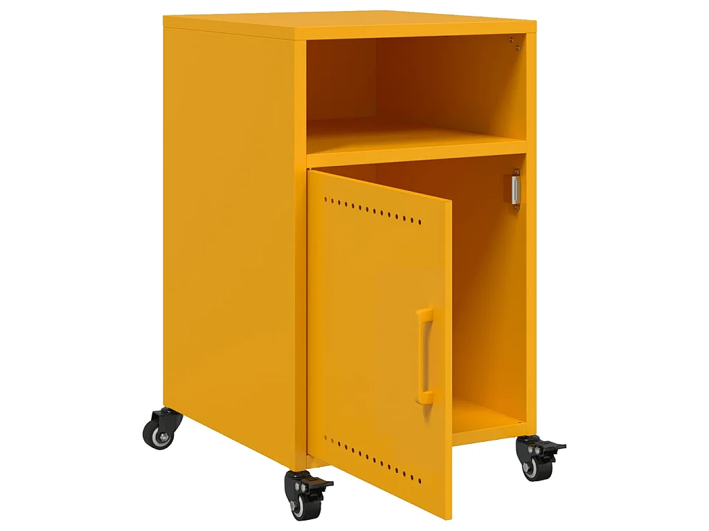 Tables de chevet 2 pcs jaune moutarde 36x39x59 cm acier