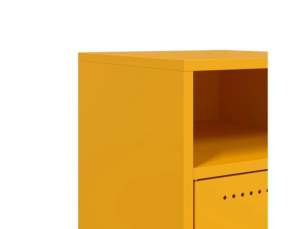 Tables de chevet 2 pcs jaune moutarde 36x39x59 cm acier