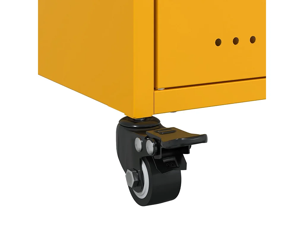 Tables de chevet 2 pcs jaune moutarde 36x39x59 cm acier