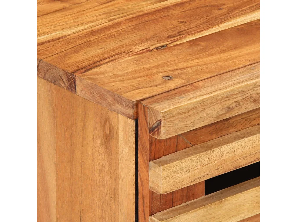 Comodino Marrone 50x34x60 cm in Legno Massello di Mango