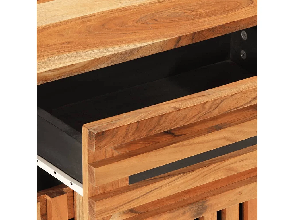 Comodino Marrone 50x34x60 cm in Legno Massello di Mango