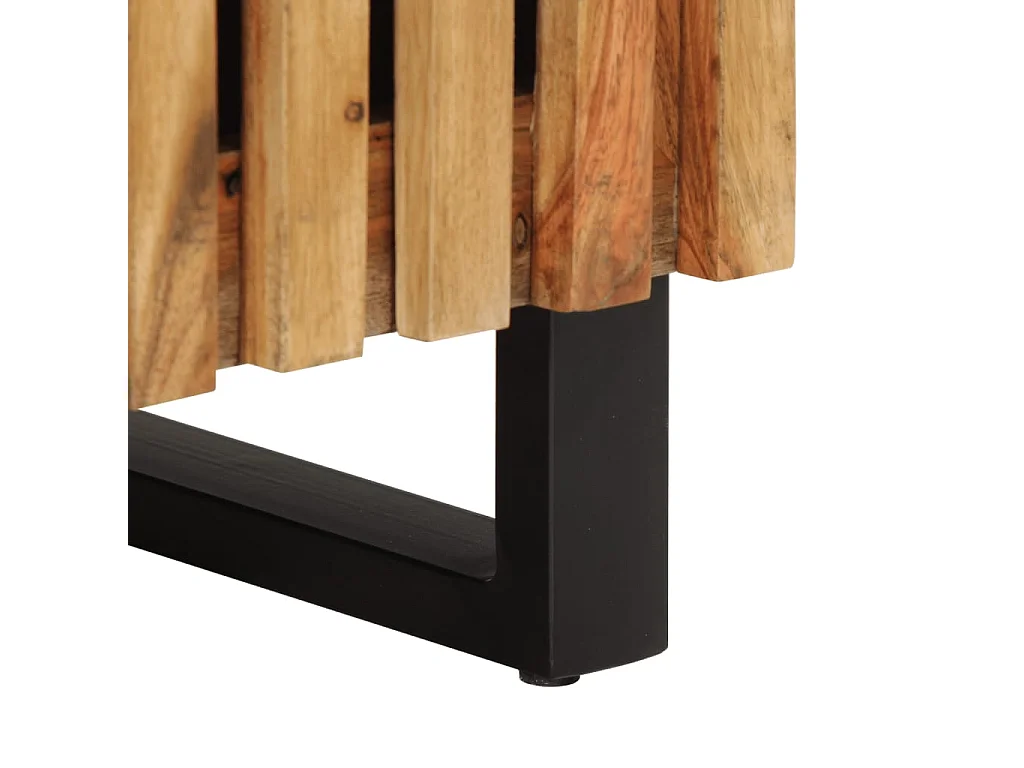 Comodino Marrone 50x34x60 cm in Legno Massello di Mango