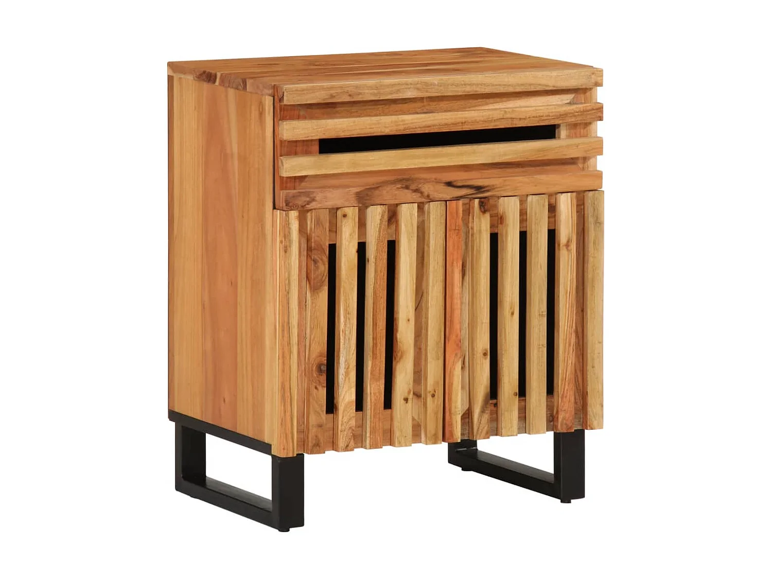 Table de chevet marron 50x34x60 cm bois manguier solide