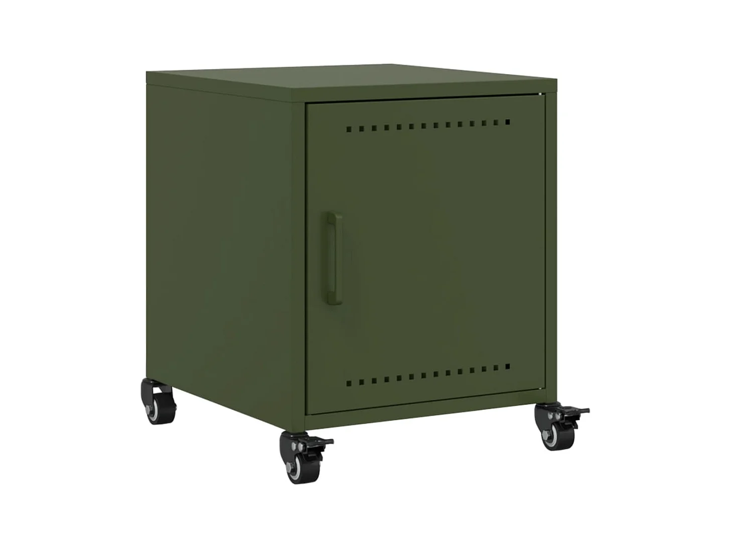 Table de chevet vert olive 36x39x43,5 cm acier