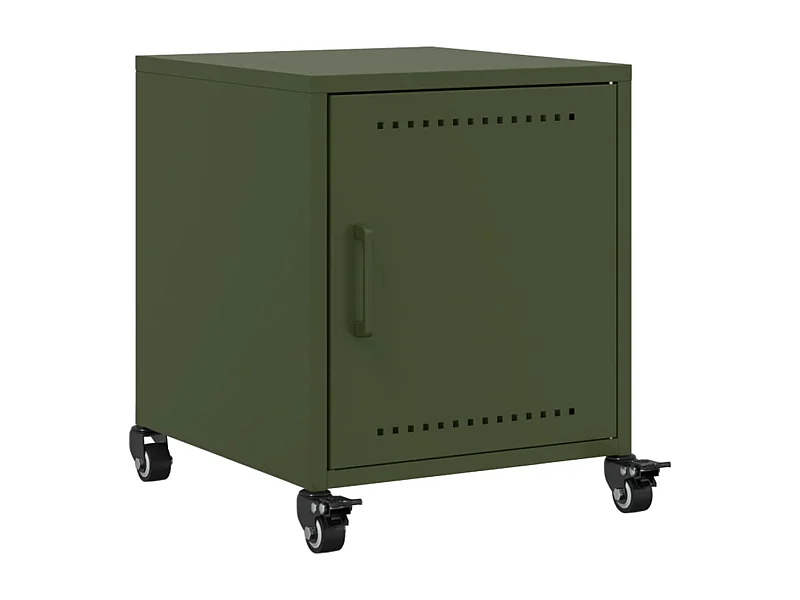 Comodino Verde Oliva 36x39x43,5 cm in Acciaio
