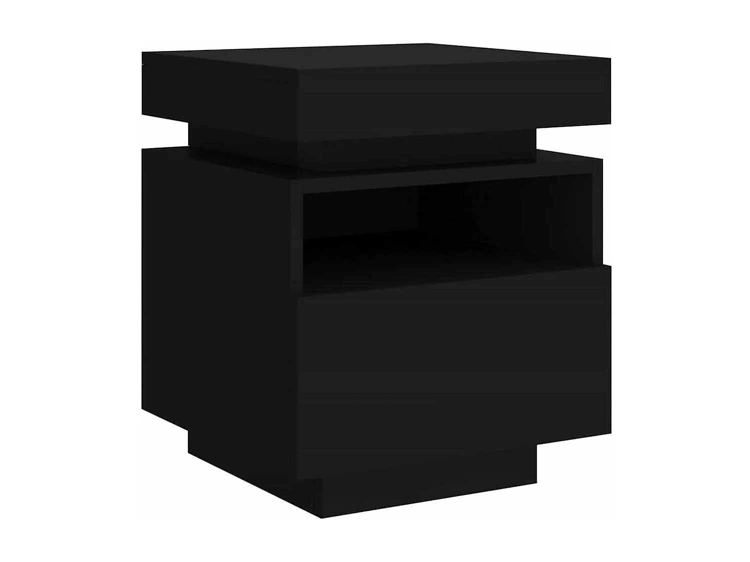 Nachttische mit LED-Leuchten 2 Stk. Schwarz 40x39x48,5 cm