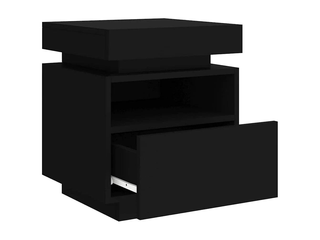 Nachttische mit LED-Leuchten 2 Stk. Schwarz 40x39x48,5 cm