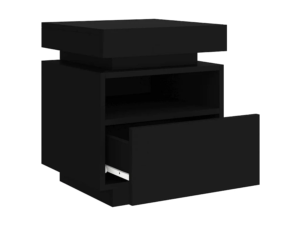 Nachtkastjes met LED-verlichting 2 st 40x39x48,5 cm zwart