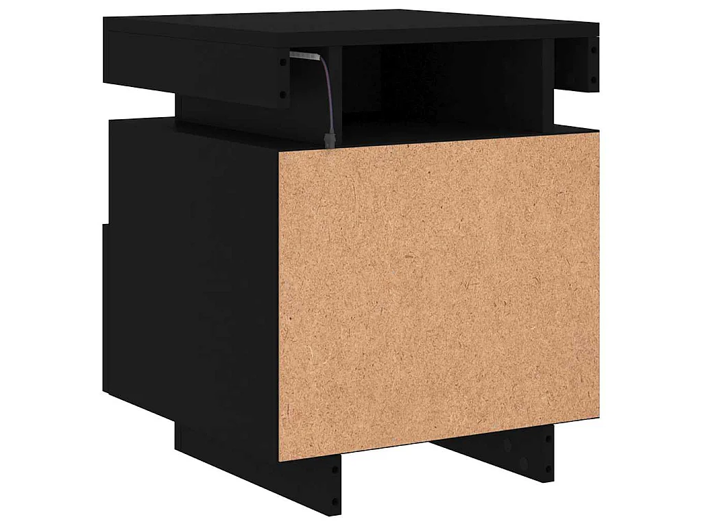 Nachtkastjes met LED-verlichting 2 st 40x39x48,5 cm zwart