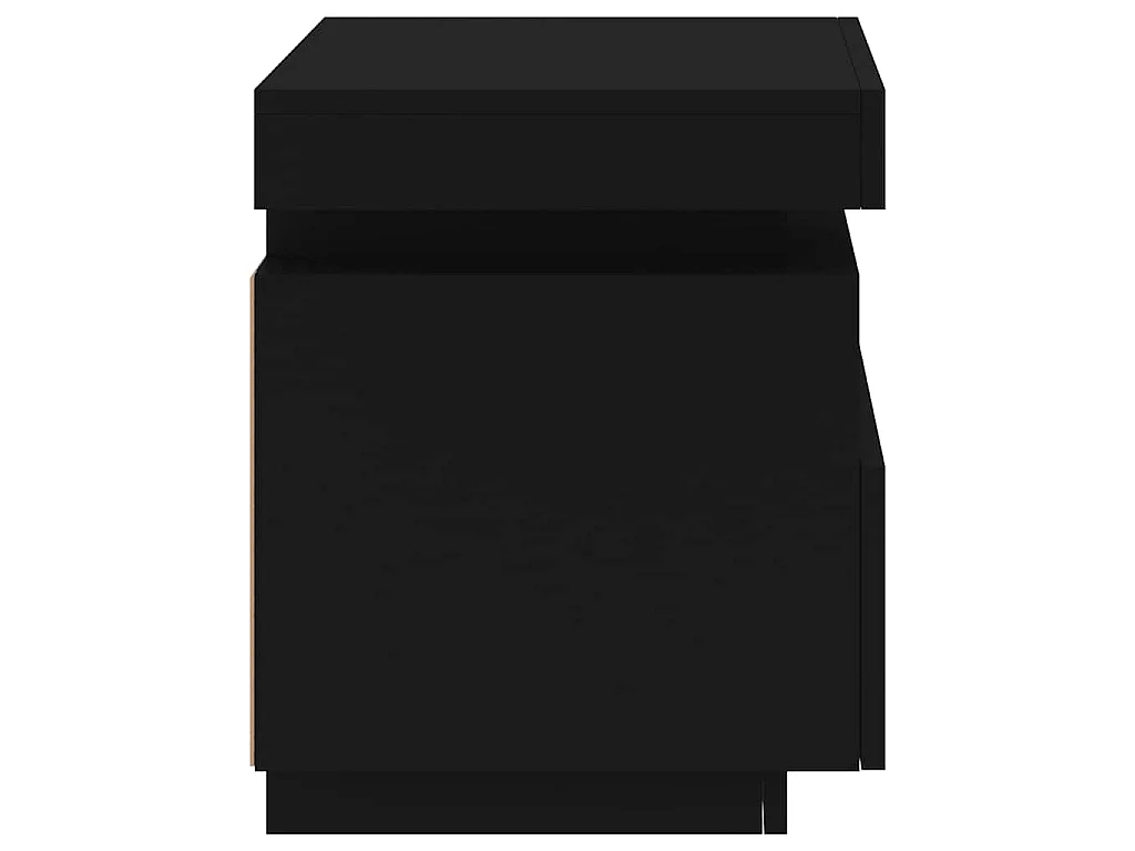 Nachtkastjes met LED-verlichting 2 st 40x39x48,5 cm zwart